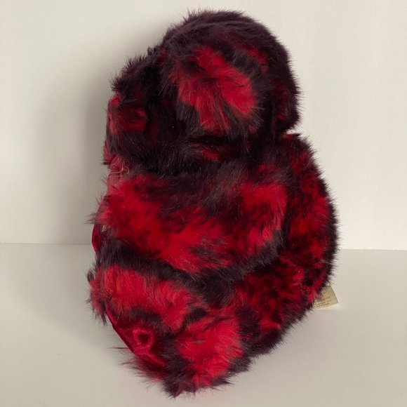 DanDee Red Black Bear Plush Velour Heart Rose Fuzzy Collectors Choice 8.5in Tall - Picture 6 of 12